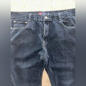 Men's Dark Blue Denim Jeans - Classic Straight Fit